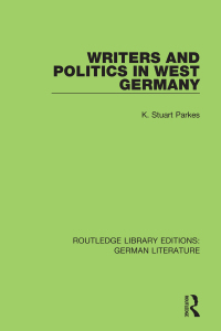 Cover image: Writers and Politics in West Germany 1st edition 9780367856205