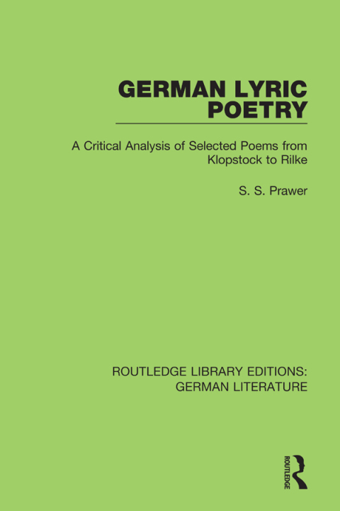 Cover image for book German Lyric Poetry
