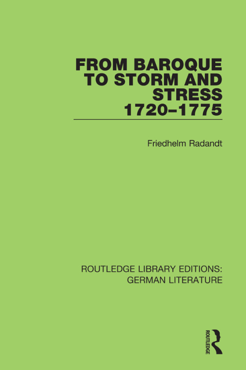 Cover image for book From Baroque to Storm and Stress 1720-1775