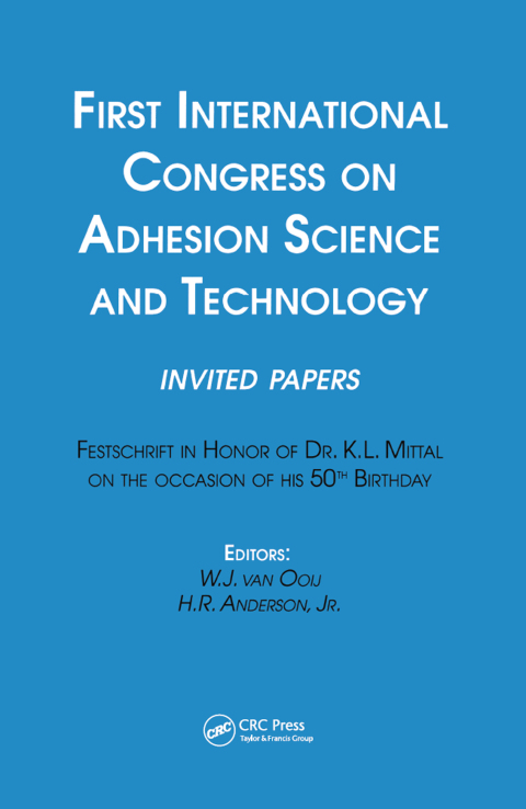 Cover image for book First International Congress on Adhesion Science and Technology---invited papers