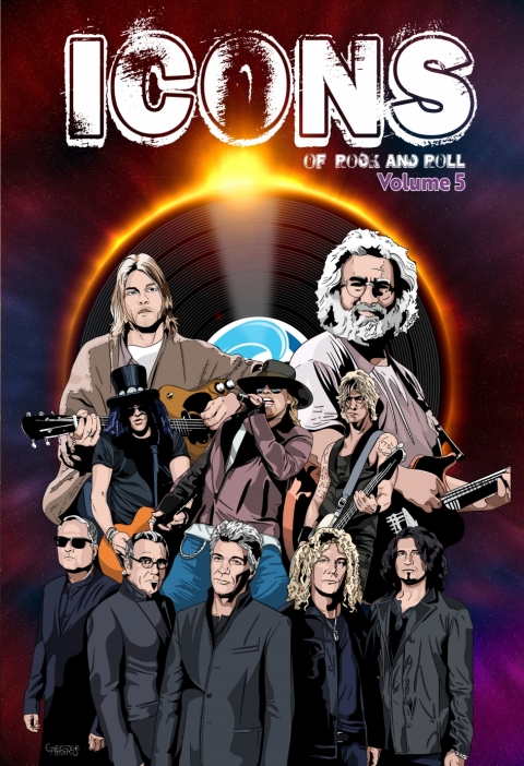 Cover image for book Icons of Rock 5: Jerry Garcia, Guns N' Roses, Bon Jovi and Kurt Cobain