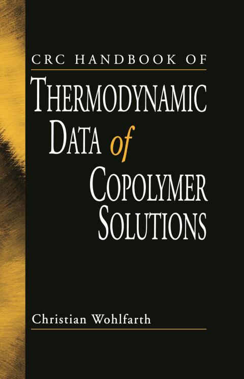 Cover image for book CRC Handbook of Thermodynamic Data of Copolymer Solutions