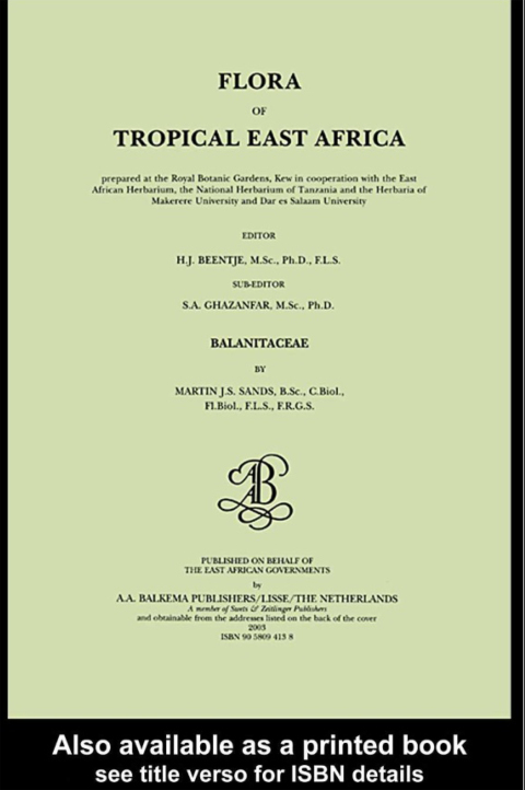 Cover image for book Flora of tropical East Africa - Balanitaceae (2003)