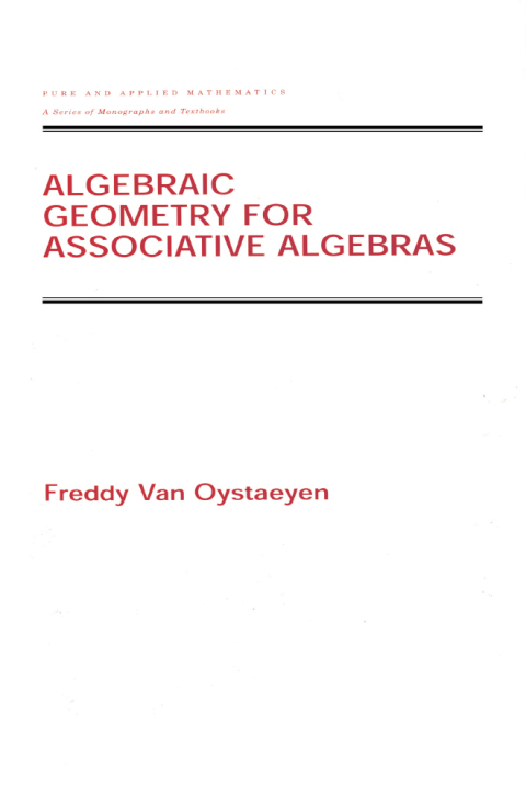 Cover image for book Algebraic Geometry for Associative Algebras