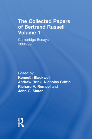 The Collected Papers of Bertrand Russell, Volume 1