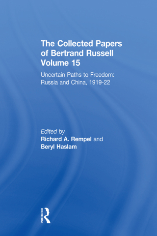 The Collected Papers of Bertrand Russell, Volume 15
