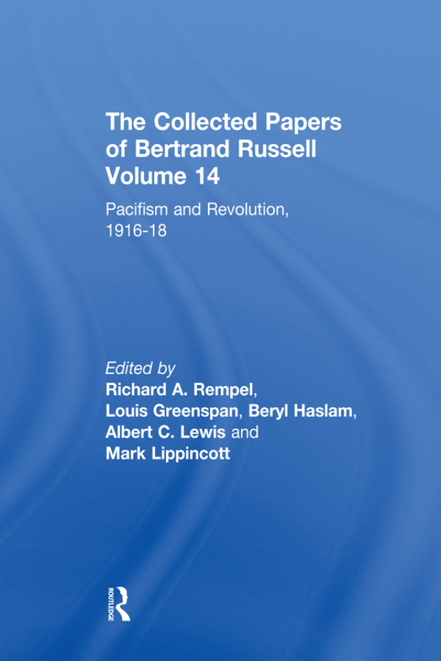 The Collected Papers of Bertrand Russell, Volume 14