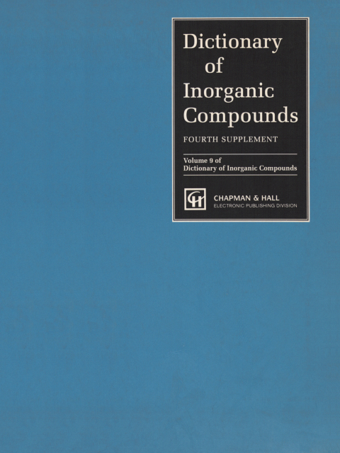Cover image for book Dictionary of Inorganic Compounds, Supplement 4