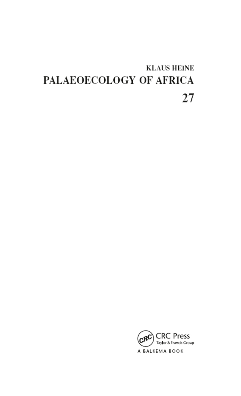 Cover image for book Palaeoecology of Africa and the Surrounding Islands, Volume 27