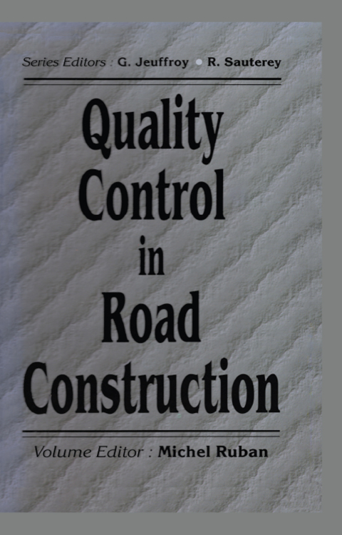 Cover image for book Quality Control in Road Construction
