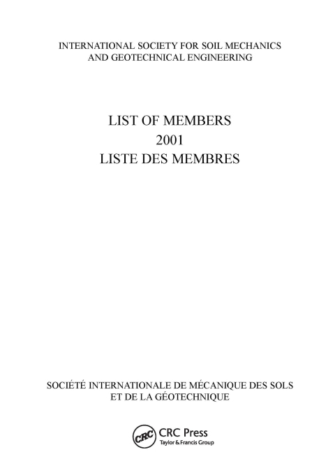 Cover image for book List of Members 2001: ISSMGE