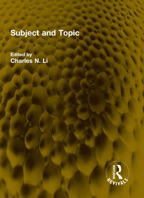 Cover image for book Subject and Topic