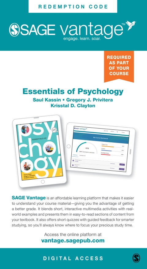 Cover image for book Sage Vantage: Essentials of Psychology
