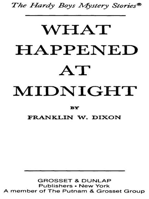 Cover image for book Hardy Boys 10: What Happened at Midnight