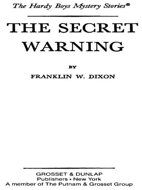 Cover image for book Hardy Boys 17: The Secret Warning