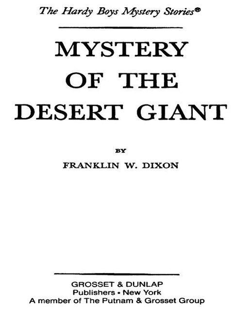 Cover image for book Hardy Boys 40: Mystery of the Desert Giant