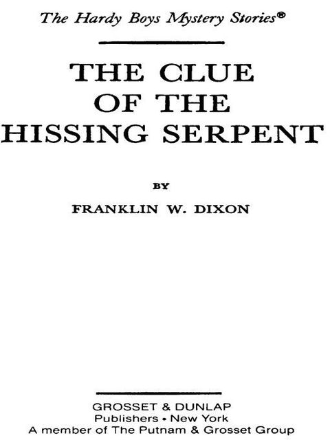 Cover image for book Hardy Boys 53: The Clue of the Hissing Serpent