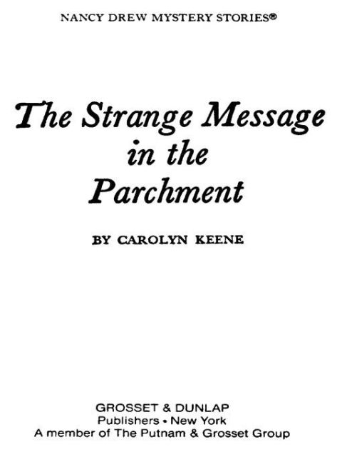 Cover image for book Nancy Drew 54: The Strange Message in the Parchment