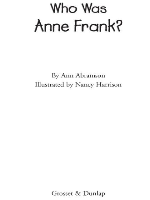Cover image for book Who Was Anne Frank?