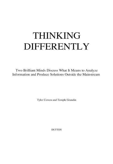 Cover image for book Thinking Differently