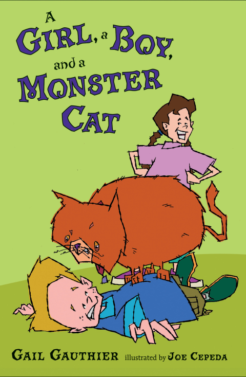 Cover image for book A Girl, a Boy, and a Monster Cat