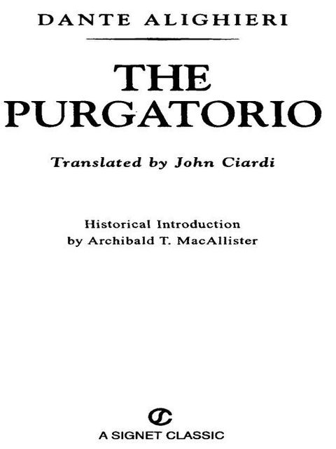Cover image for book The Purgatorio
