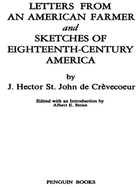 Cover image for book Letters from an American Farmer and Sketches of Eighteenth-Century Ameri