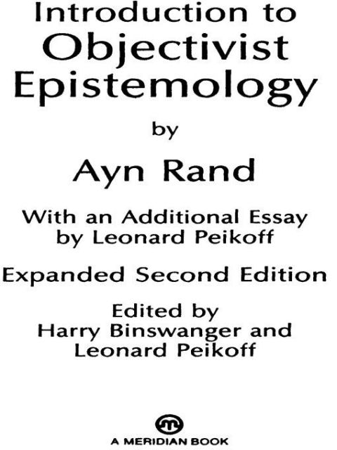 Cover image for book Introduction to Objectivist Epistemology