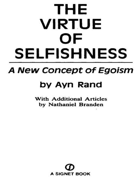 Cover image for book The Virtue of Selfishness