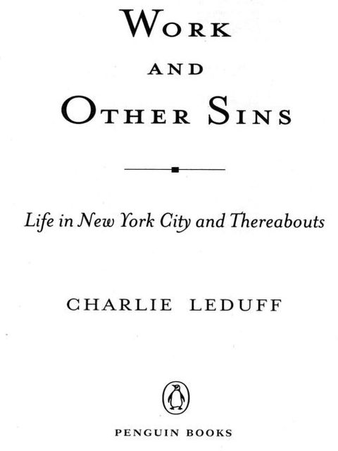Cover image for book Work and Other Sins
