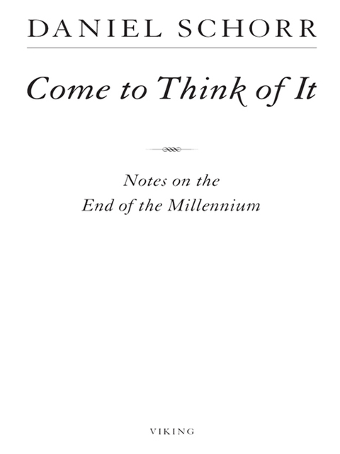 Cover image for book Come to Think of It