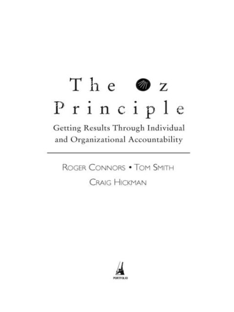Cover image for book The Oz Principle