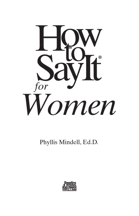 Cover image for book How To Say It for Women