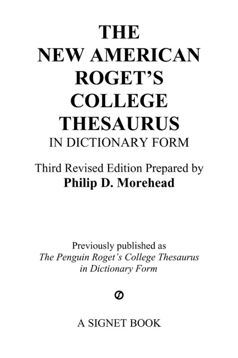Cover image for book New American Roget's College Thesaurus in Dictionary Form (Revised &Updated)