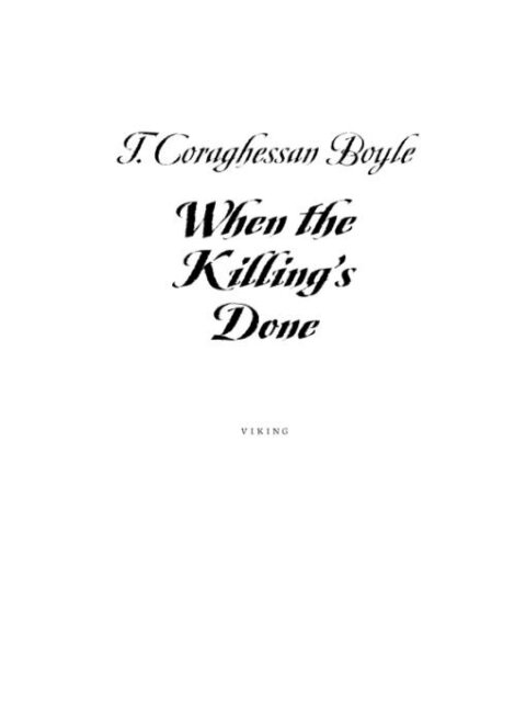 Cover image for book When the Killing's Done