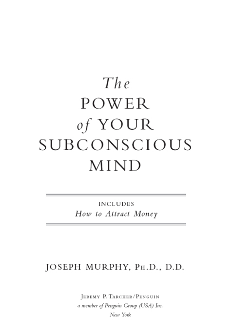 Cover image for book The Power of Your Subconscious Mind