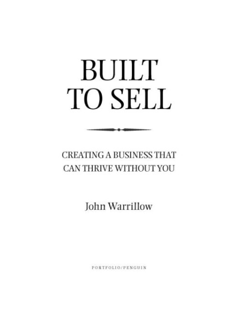 Cover image for book Built to Sell