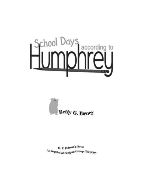 Cover image for book School Days According to Humphrey
