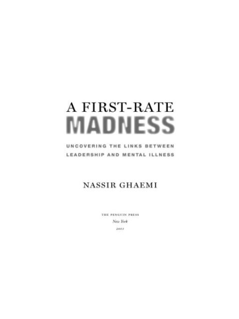 Cover image for book A First-Rate Madness