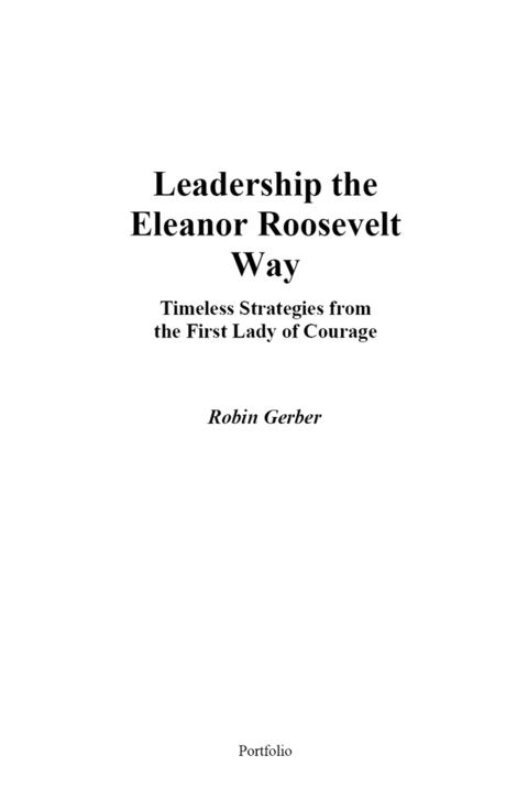 Cover image for book Leadership the Eleanor Roosevelt Way