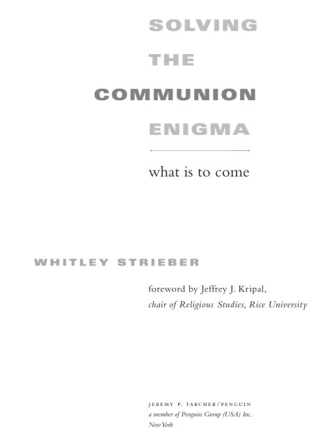 Cover image for book Solving the Communion Enigma