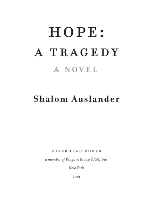 Cover image for book Hope: a Tragedy