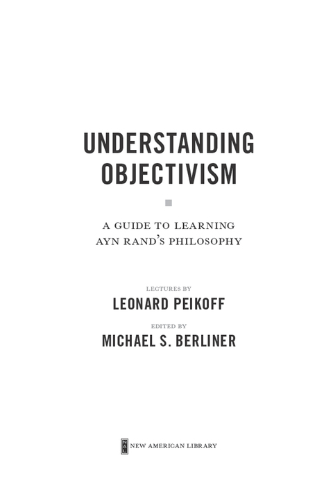 Cover image for book Understanding Objectivism