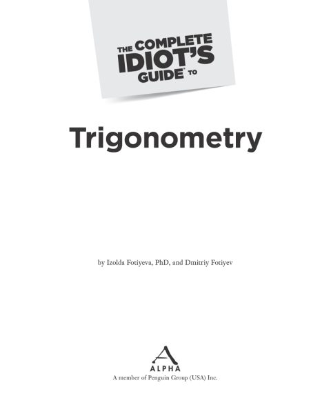Cover image for book The Complete Idiot's Guide to Trigonometry