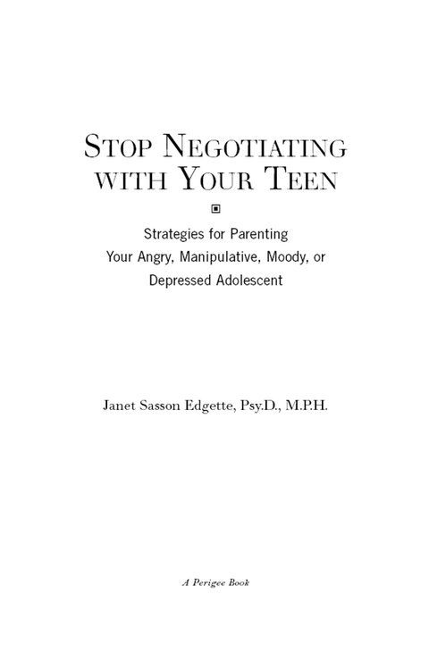 Cover image for book Stop Negotiating with Your Teen