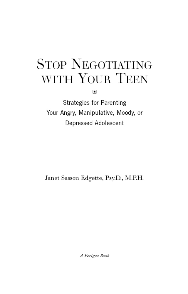 Stop Negotiating with Your Teen