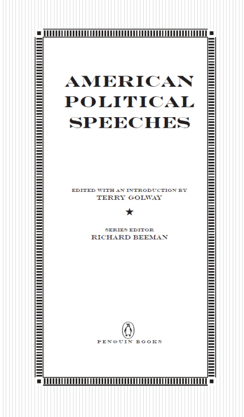 Cover image for book American Political Speeches