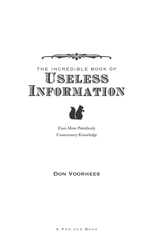 Cover image for book The Incredible Book of Useless Information