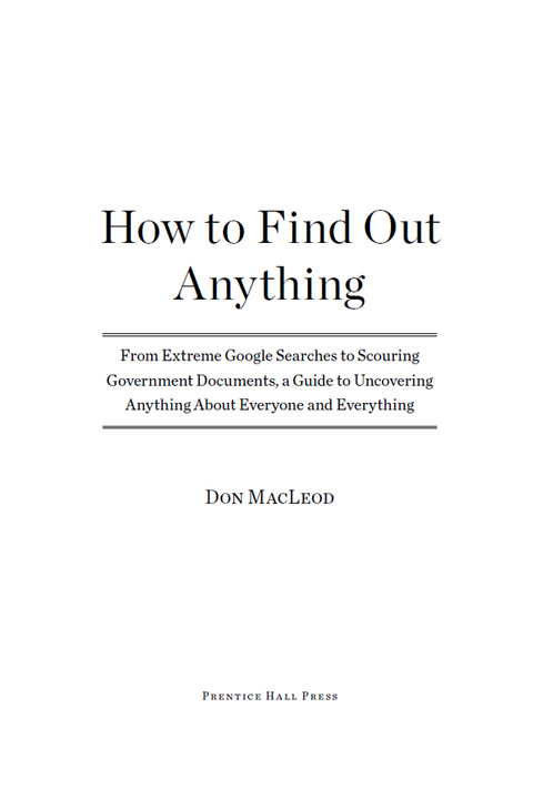 Cover image for book How to Find Out Anything