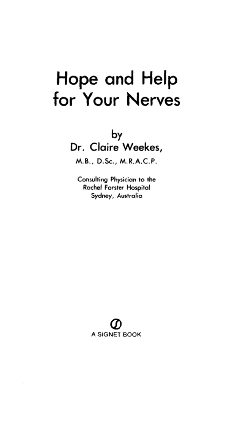 Cover image for book Hope and Help for Your Nerves